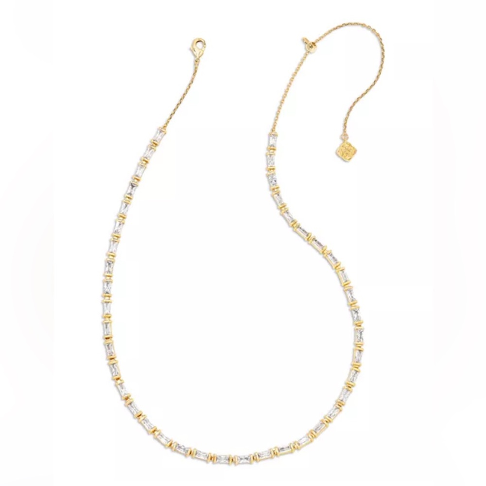 Kendra Scott Juliette Strand Necklace in Gold White Crystal